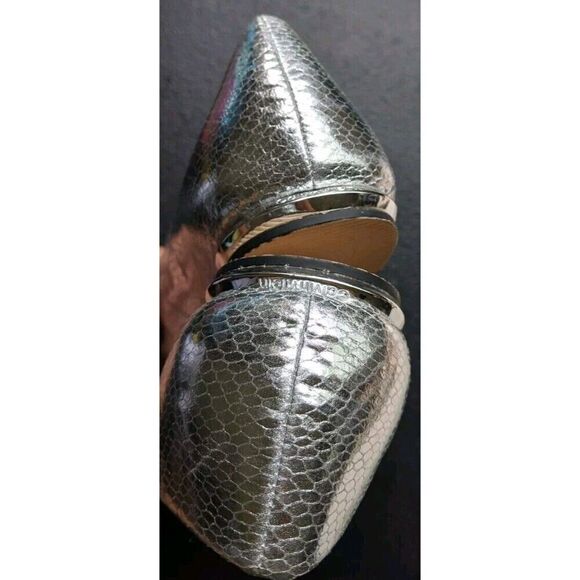 Calvin Klein Kosi Ballet Flats Silver Metallic Mini Python Size 7 - Picture 5 of 10